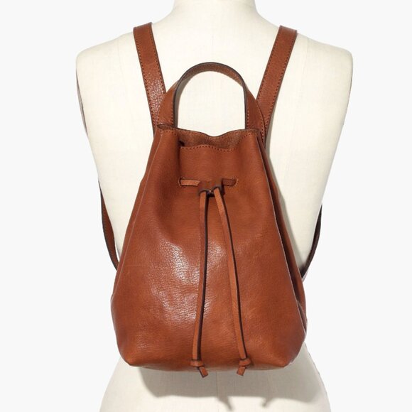 NWT Madewell The Somerset Mini Leather Backpack in English Saddle - Picture 1 of 10